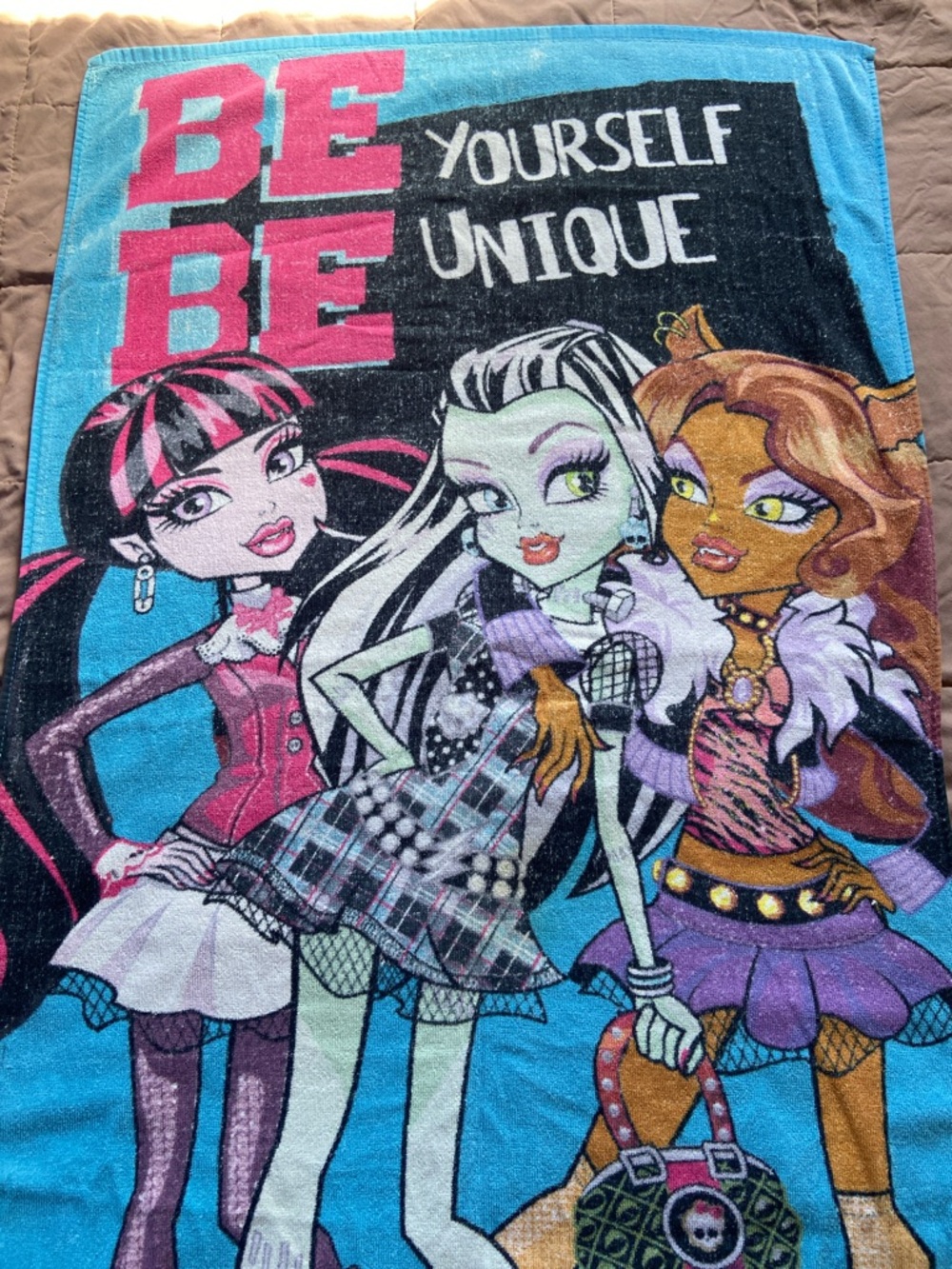 RARE Monster High Beach Towel - Blue, Pink, Purple